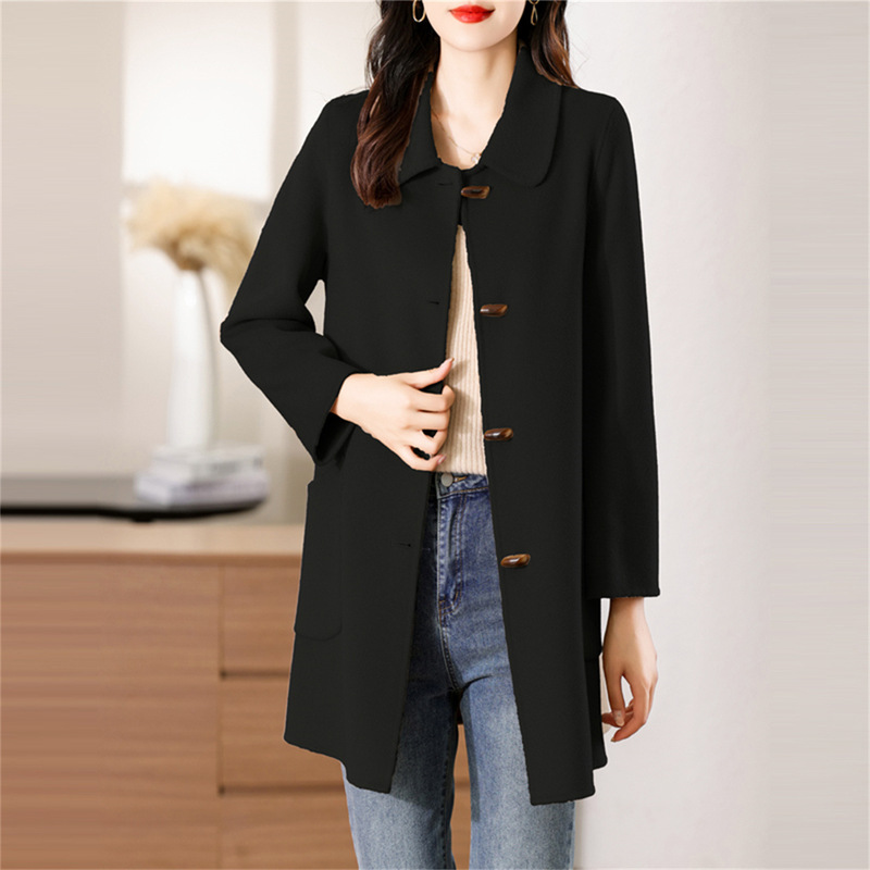Women's Woolen Outwear 2025 Autumn and Winter New Mid-Length Double-Sided Woolen Outwear Slimming Look New Outwear