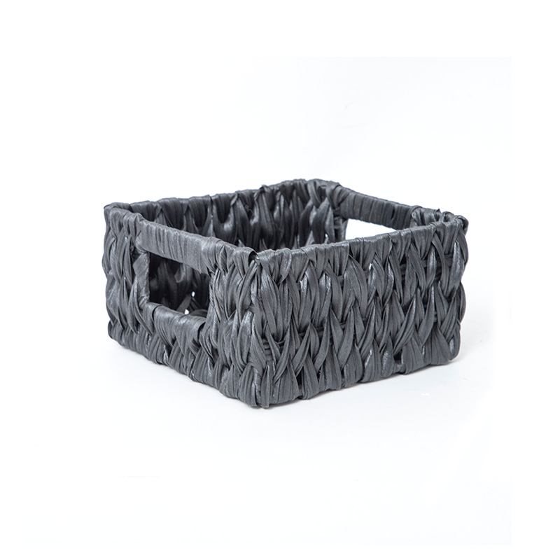 Fábrica directa venta caliente tejido de caña de plástico canasta de almacenamiento de cosméticos de escritorio canasta de almacenamiento de baño canasta de almacenamiento impermeable a prueba de humedad