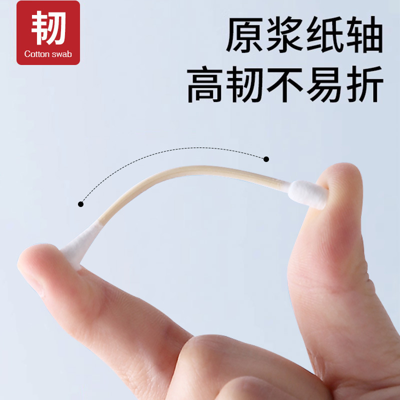 綿棒100本袋入り綿棒使い捨て二頭衛生清潔綿棒家庭用化粧落とし耳抜き綿|undefined