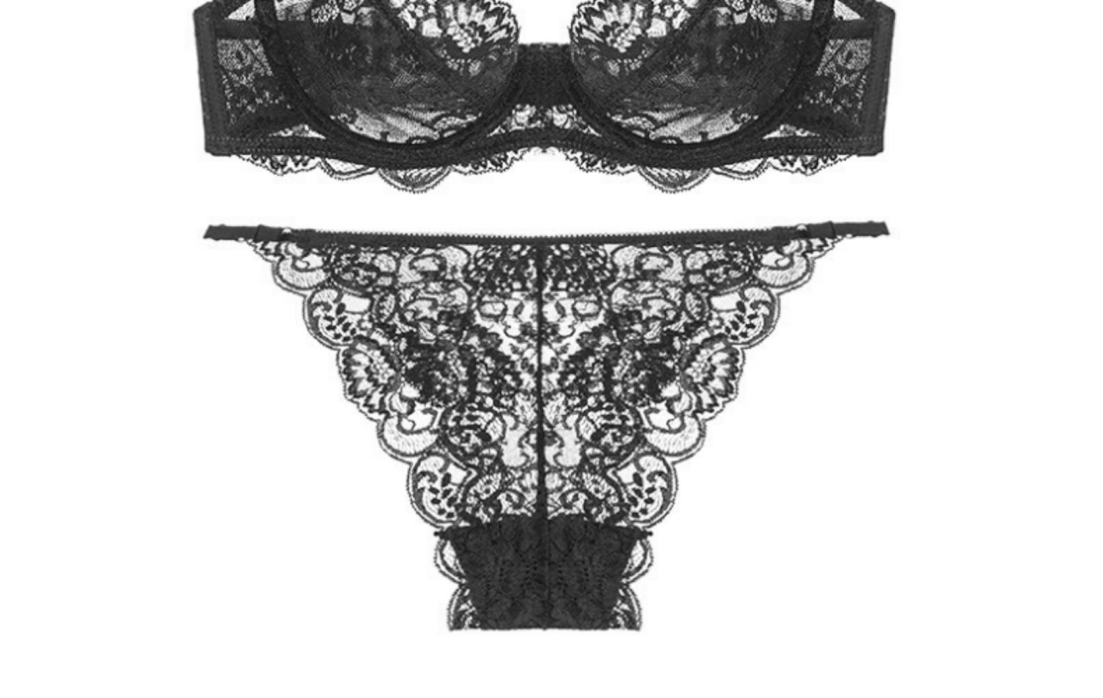 Women's Lace Bra & Brief Set For Sexy Gathering Support_voghion.com
