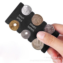 现货日式手拿硬币分类夹零钱包纯色硬币夹便携式小钱收纳零钱夹