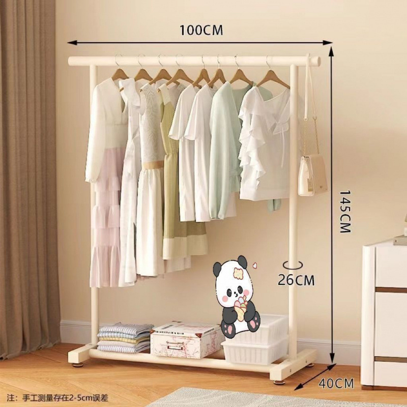 ハンガーハンガー床置き家庭用寝室移動クリームバルコニー服簡易寮ハンガー縦型|undefined
