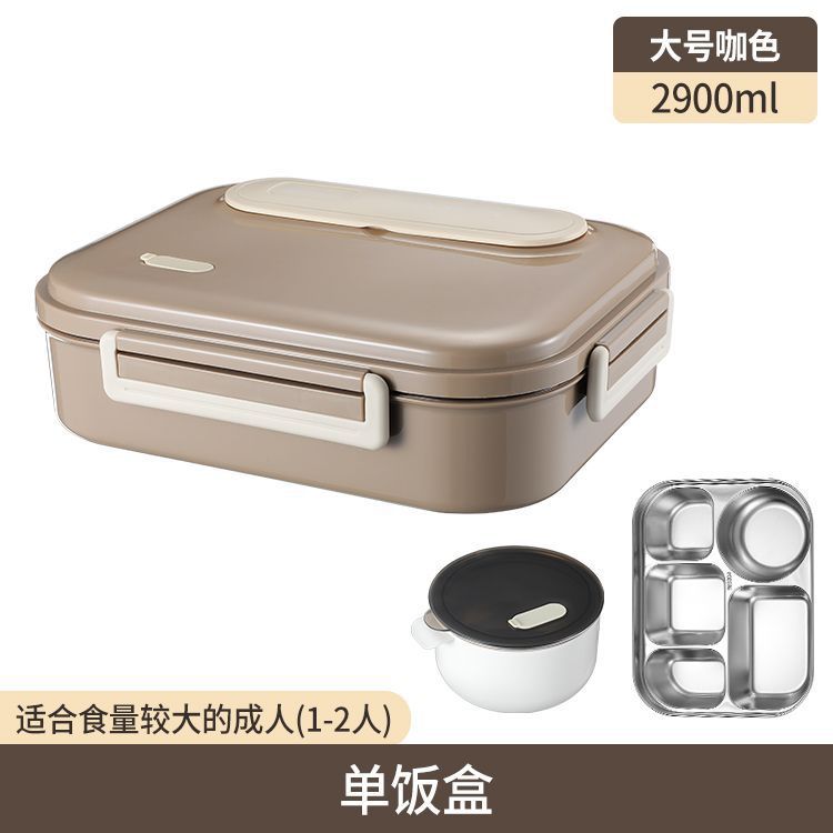 caja de almuerzo de acero inoxidable con cubierta aislamiento térmico para trabajadores de oficina adultos con microondas para estudiantes de gran capacidad de divisoria de comedor con caja de almuerzo