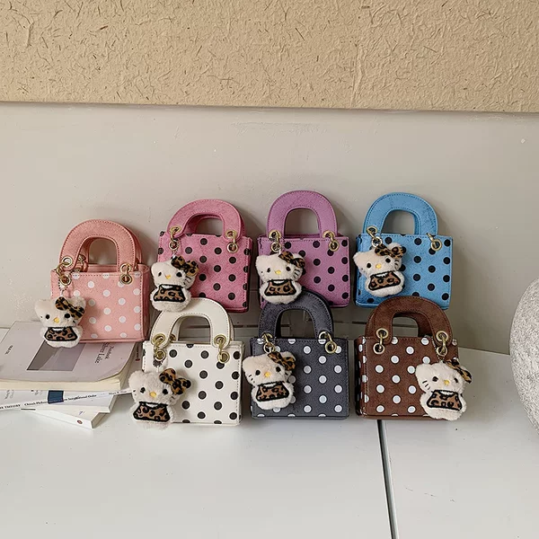 Unique Polka Dot Lady Diana Small Square Bag, New Fashion Commuter Light Luxury Versatile Korean Style Trendy Mini Crossbody Bag for Girls