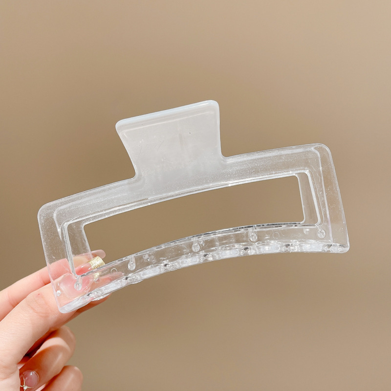 Clip de agarre de color café de Maillard, gran cantidad de cabello de alta calidad, clip grande, elegante, simple coreano, sin dañar el cabello, clip de tiburón, mujer