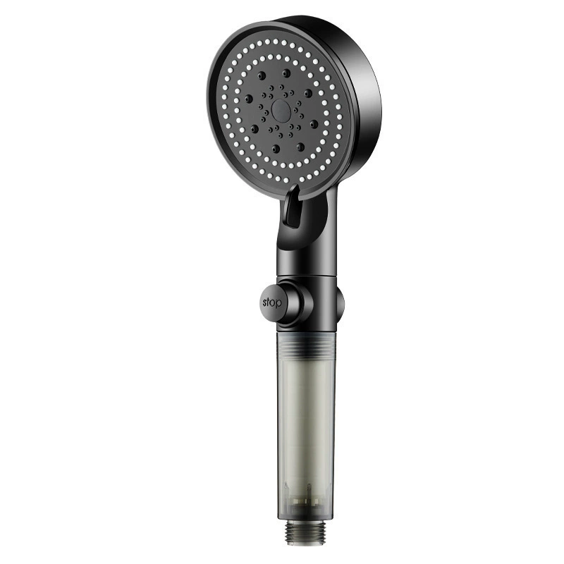 Black Warrior five-speed supercharged shower head shower filter purifying five-speed adjustable shower head hand-held