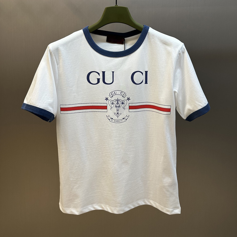 The original ceiling logo GU home 25 spring and summer new 1921 badge printing short sleeve women's T-shirt foreign trade cross-border