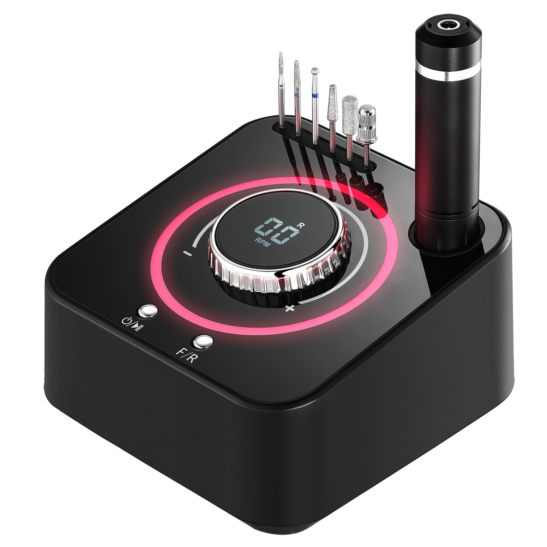 Ensemble de perceuse à ongles électrique 40 000 tr/min, lime à ongles avec fonction mémoire, perceuse à ongles, fraiseuse, outil de salon d'art des ongles_voghion.com