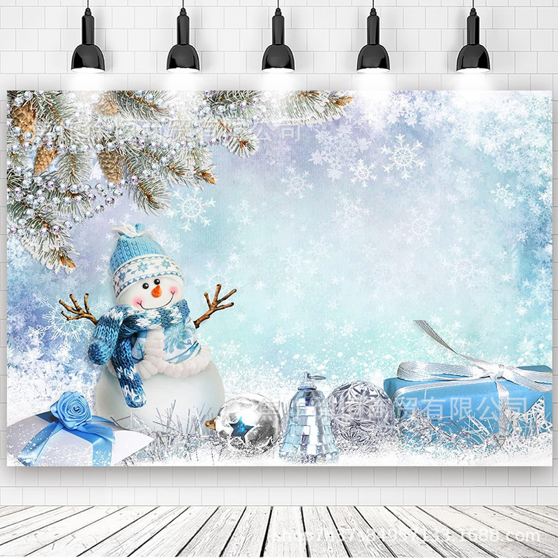 Amazon temu ホット販売雪だるま雪景色クリスマス背景布バナークリスマスパーティーの装飾小道具旗布|undefined