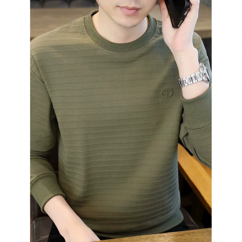 Мужская тонкая толстовка с капюшоном, круглым вырезом, приталенного кроя, модная весенняя новинка 2025 года, длинный рукав