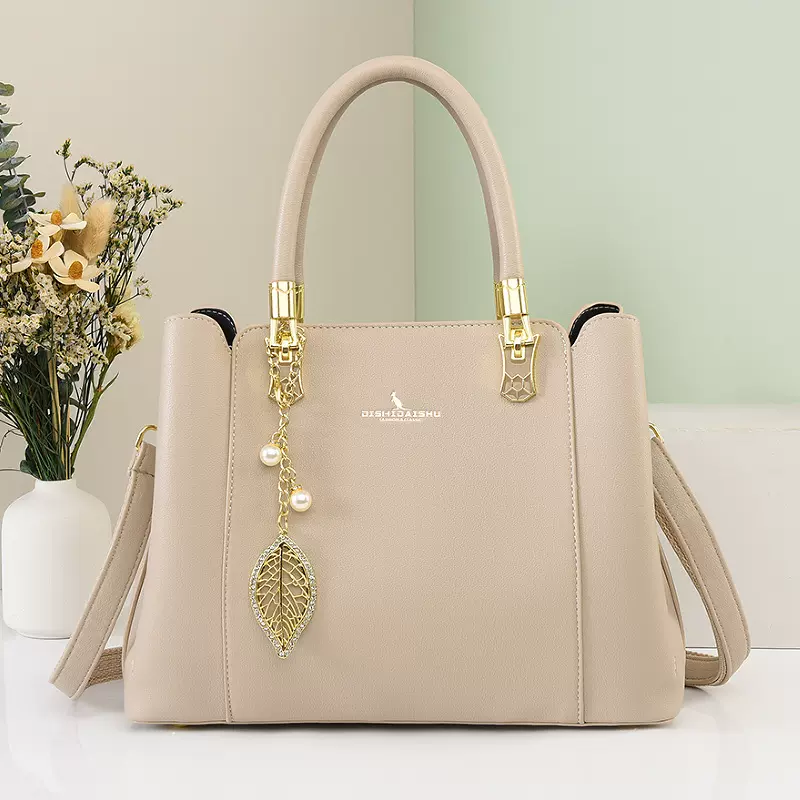 时尚女包2025新款中年女包韩版拼接单肩包简约斜挎妈妈包一件代发