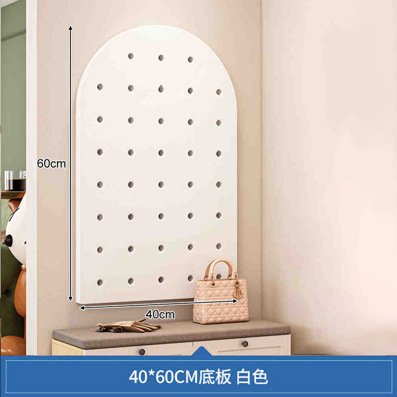 Tablero de agujero de madera maciza, entrada al armario de zapatos, estante de almacenamiento en la pared, pared de fondo de pared para uso doméstico