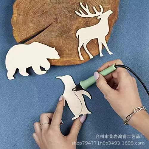 В наличии Дети DIY деревянные полые поделки с животными трансграничные рождественские домашние маленькие украшения картина для детского сада