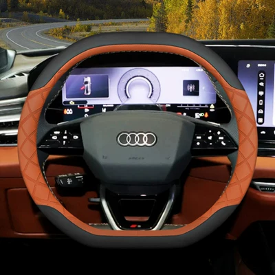 Steering wheel cover Steering Wheel Cover, Ultra-Thin Car Steering - double-d-type-black-orange-sleeve-type-ultra-thin-model-default