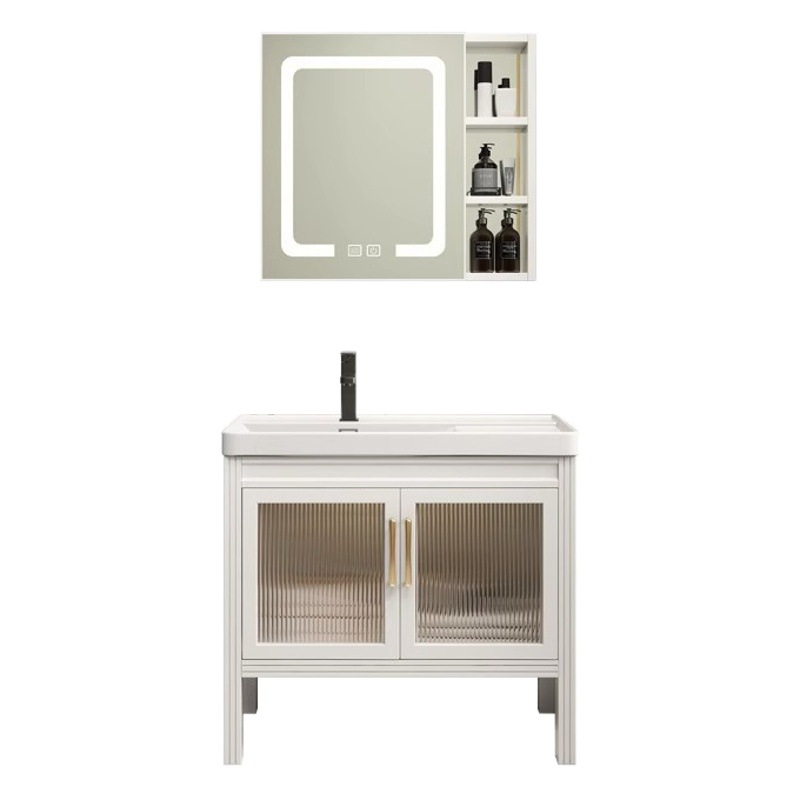 Moderno minimalista tipo de piso 40cm de ancho gabinete de baño mesa de lavado lavabo gabinete de baño combinación lavabo de baño
