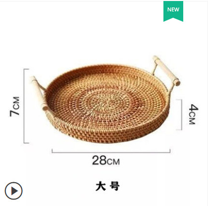 Cesta de desayuno Vietnam hecho a mano de ratán tejido plato de fruta cesta de pan hogar postre bandeja cesta de bambú japonés