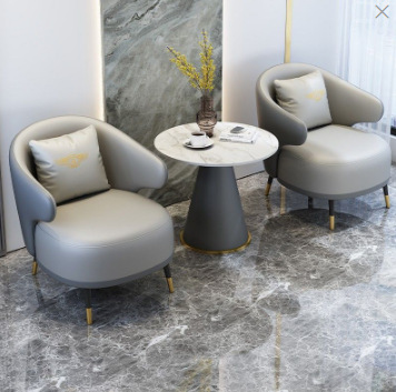 Sofá individual mesa de té combinación de ventas balcón ocio hotel de negocios salón de belleza recepción sofá mesa de negociación