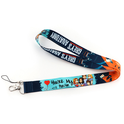 American TV series Grey's Anatomy mobile phone lanyard ID camera tag hanging neck key chain anti-lost pendant jewelry