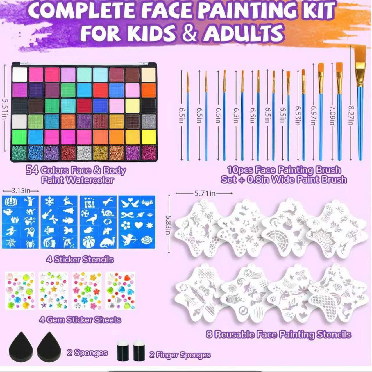 Transfronterizos nuevos 42 colores solubles en agua pintura corporal set de pintura infantil crema de pintura de la Copa del Mundo de fans de vacaciones