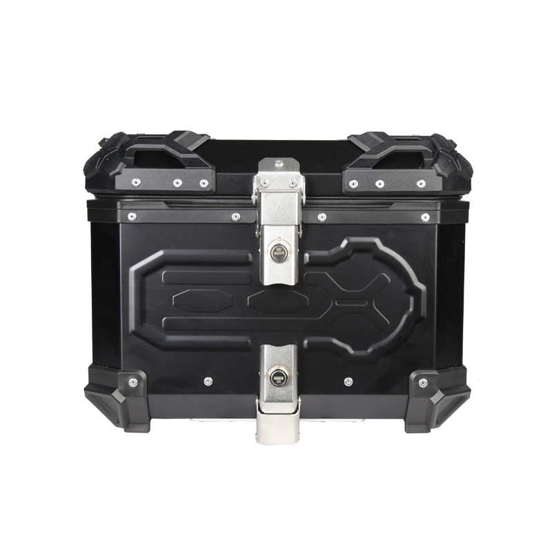 Baja trasera de motocicleta de aleación de aluminio estampado caja trasera negra de gran capacidad impermeable Maverick almacenamiento de automóviles eléctricos