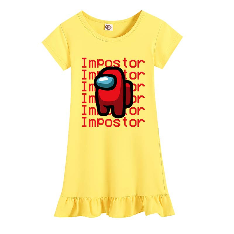 우리 소녀 중 원피스 아이스 실크 잠옷 홈 옷 스커트 24008