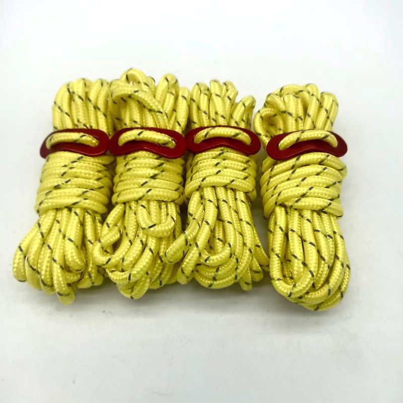 户外反光绳风绳扣4m伞绳帐篷固定绳天幕夜光绳野营调节扣防风绳帐