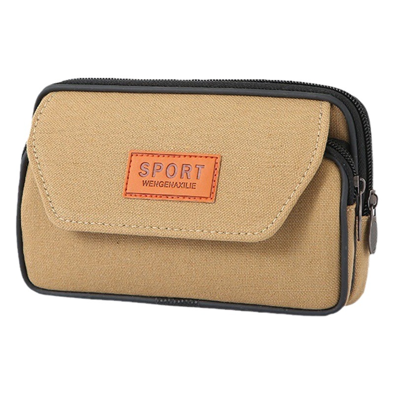 New business waist bag canvas mobile phone bag large capacity wear-resistant simple elegant waist bag belt manufacturer supply