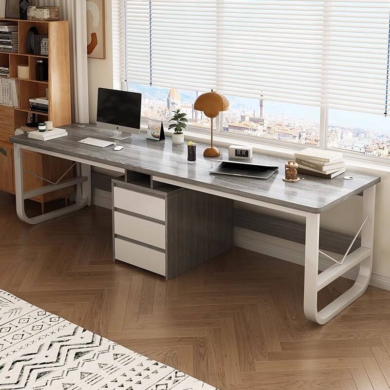 Long rectangular table, double-person computer desk, desktop home desk, simple office desk, minimalist modern bedroom study table