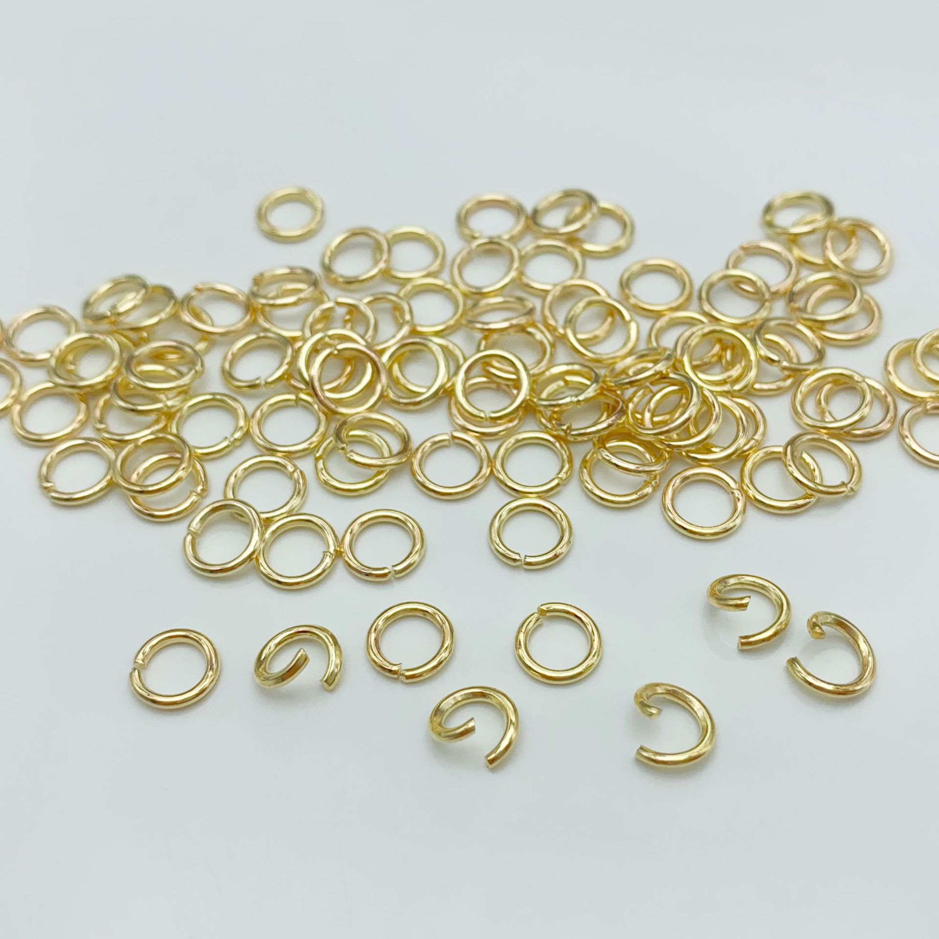 diy ジュエリーアクセサリー電気メッキオープンリング鉄リングクローズドリングブレスレットネックレス接続リングペンダント