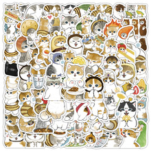 102张可爱小猫贴纸 呆萌个性猫咪小插画卡通宠物头像装饰水杯贴画