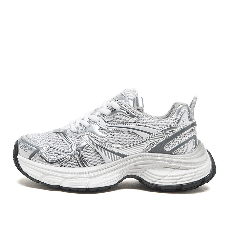 Zapatillas Augusden para mujer, novedad de verano 2025, deportivas casuales de suela gruesa para personas de baja estatura, zapatillas de malla para correr