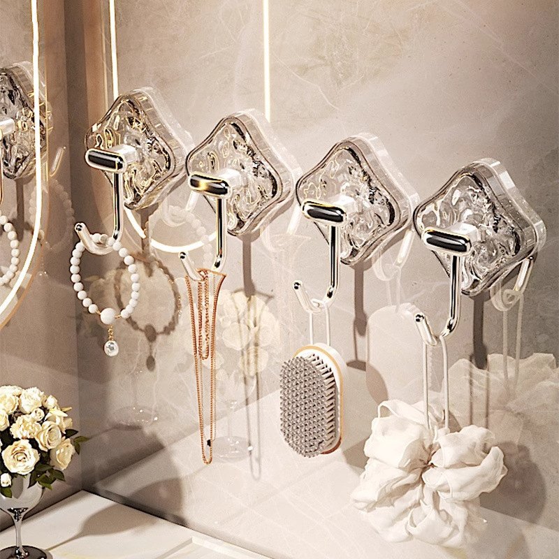 Transparent Hook Adhesive Strong Load-Bearing Punch-Free Bathroom Toilet Kitchen Dormitory Traceless Wall Adhesive Hook