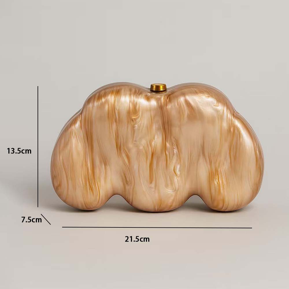 Pochette elegante in acrilico con design a conchiglia per eventi_voghion.com
