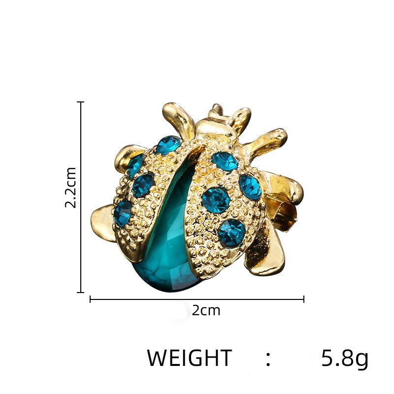 Fashion Personality Vintage Brooch Beetle Seven Stars Ladybug Colorful Corsage Clothing Accessories_voghion.com