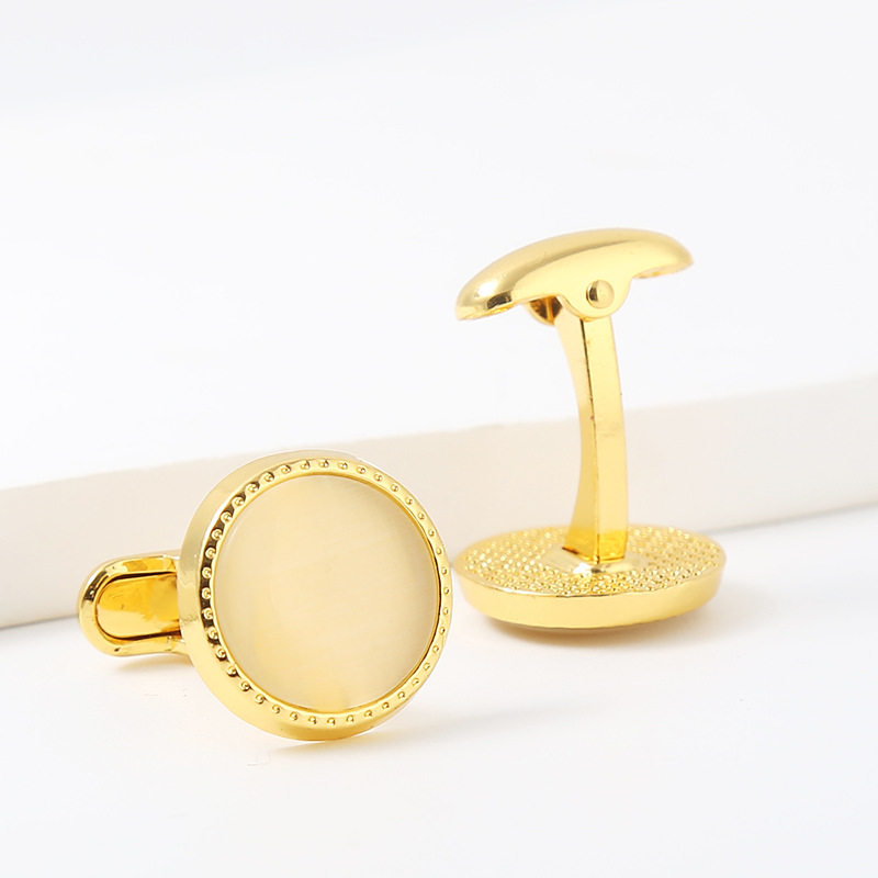 neue runde Manschettenknöpfe mit Diamantkristall, modische, hochwertige Manschettenknöpfe aus Zirkon_voghion.com