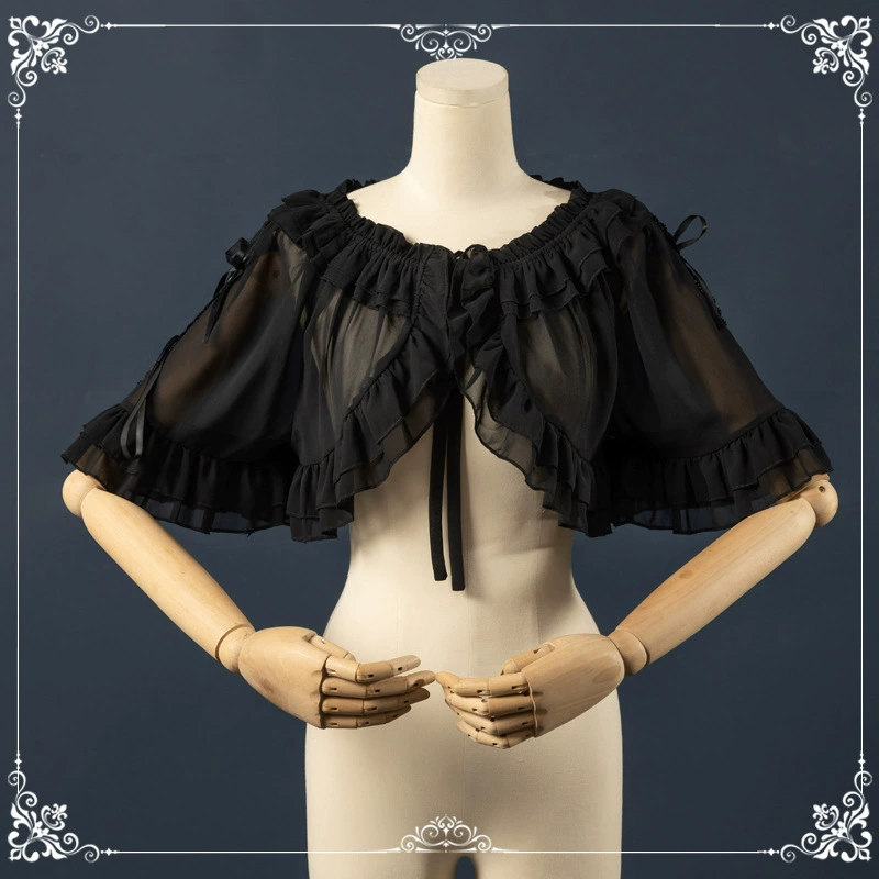 Подлинный легкий и тонкий летний шифоновый плащ, стиль Lolita, oversize