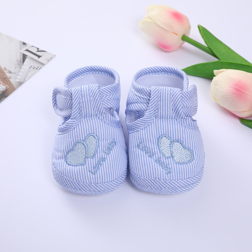 Classic double-heart spring and autumn baby shoes for men and women 0-1 years old soft-sole toddler shoes for 3-6-9 months old baby walking shoes