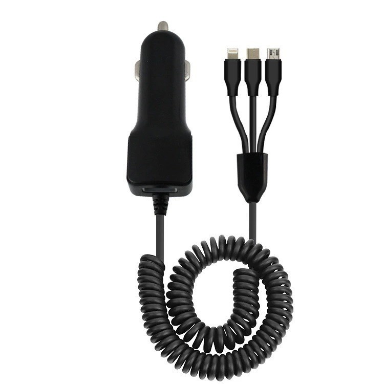 New Duckbill 3-in-1 Car Charger 2.1A Car Mobile Phone Fast Charging Charger USB Wired Car Charger Car Charger Factory