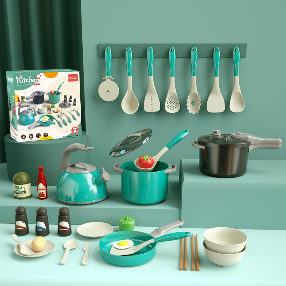 Interés infantil transfronterizo comidas caseras juguetes de cocina conjuntos de acertijos simulación creativa interactiva cognición juguetes de cocina
