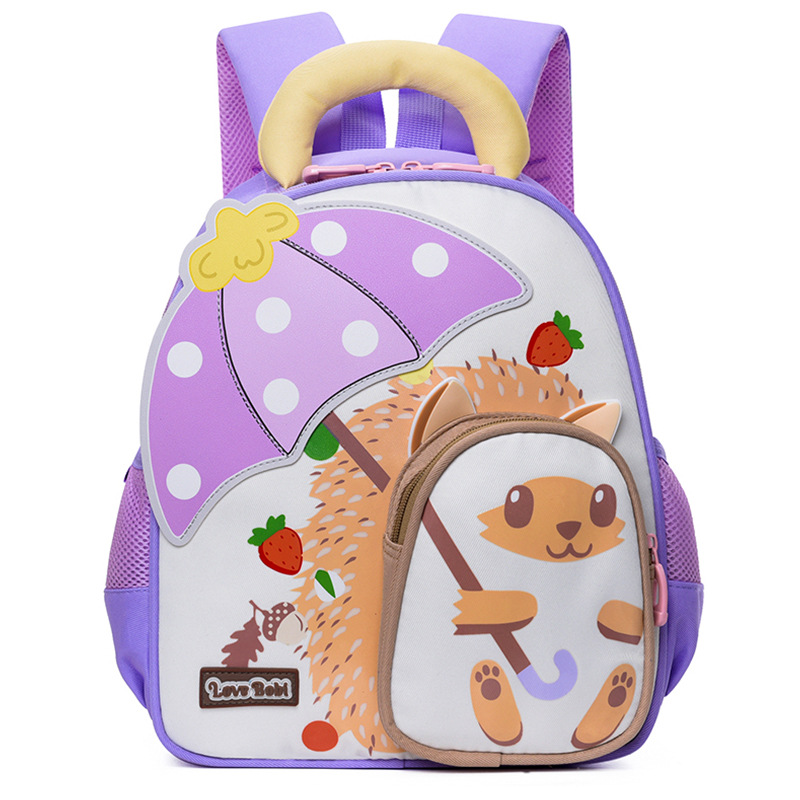 Mochila escolar de jardín de infantes para niños Mochila de preescolar de dibujos animados pequeño erizo