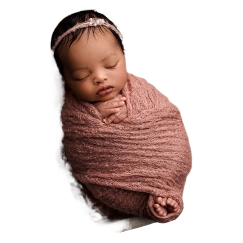 Nuevo bebé fotografía WRAP paño niños Fotografía WRAP toalla bebé fotografía mohair abrigo tejido de punto con tocado