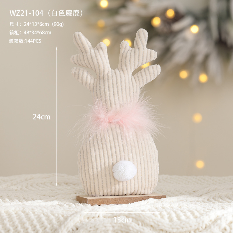 Nuevos productos transfronterizos creativos decoraciones de árbol de Navidad rosa blanco pentáculo decoraciones de escritorio de alce decoraciones de Navidad