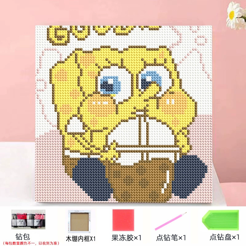 Набор алмазной мозаики DIY Kuromi и мультфильмы 20×20 см, рамка-наклейка, детское творчество