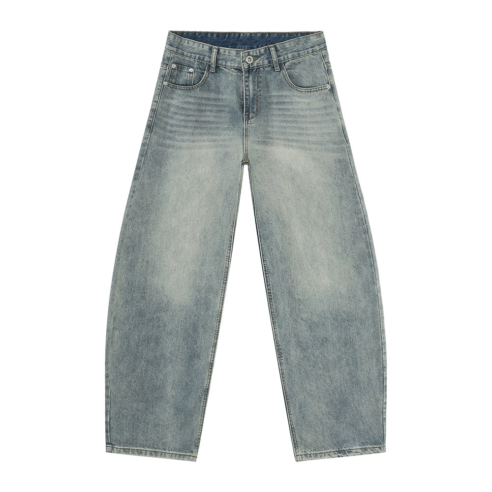 Wide-Leg Jeans (MTLCLOTHES) Korean Style, Water-Washed Denim, Casual Loose Fit