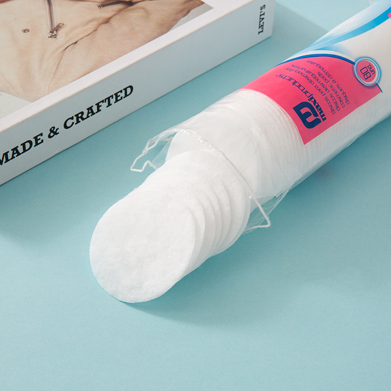 Desmaquillante redondo de algodón de tres capas engrosada de algodón de maquillaje desechable 100 piezas en bolsas de maquillaje redondo de algodón personalización transfronteriza