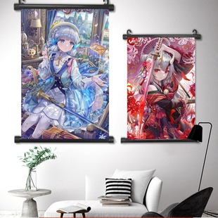 Two-Dimensional Original God Koli heqin cartoon hanging painting decorative painting living room fabric scroll painting poster peripheral gift