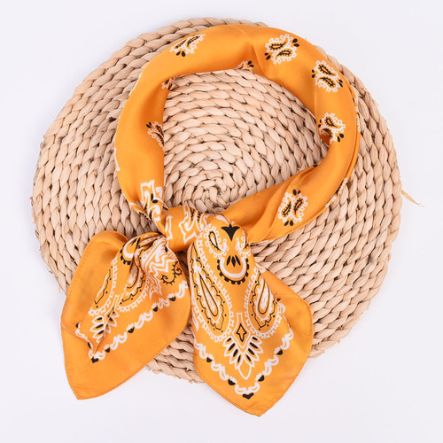 Qianlu new paisley two-color small cashew satin silk 70 silk scarf wholesale small silk scarf