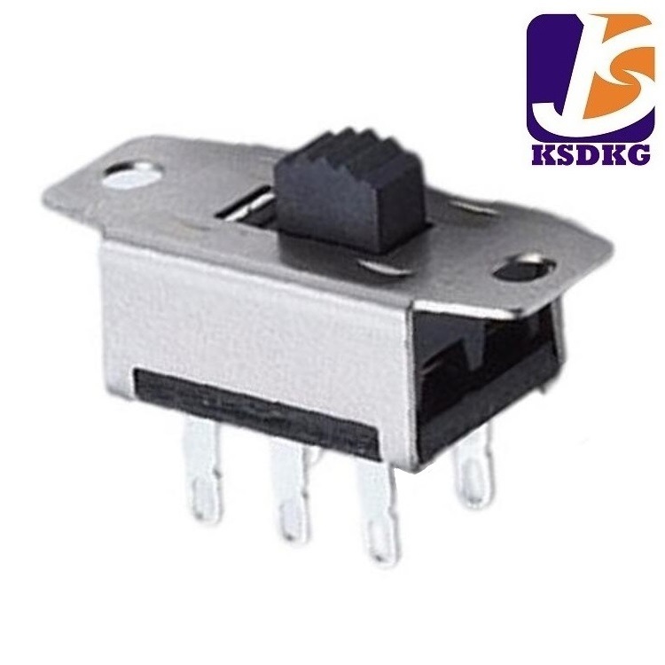 正拨大电流拨动开关 耐温2位拨动开关短柄 大功率滑动开关双排6脚