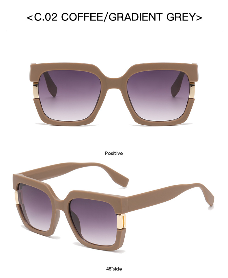 60g Weight Full Frame Glasses Structure Sunglasses Classification PC, UV400 Protection Lens Material Square Glasses Style Outdoor, Travel Occasion Solid Color Pattern All Seasons Season Women's Gender Simple Style, Classic Style Style Simple Style Classic Style Solid Color PC UV400 Protection Square Full Frame Women's Sunglasses 12