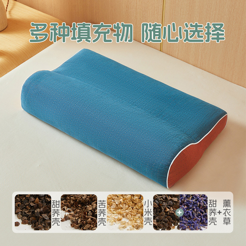 卸売り全そば皮頚椎枕成人睡眠専用首保護硬枕シングルラベンダー睡眠硬枕|undefined